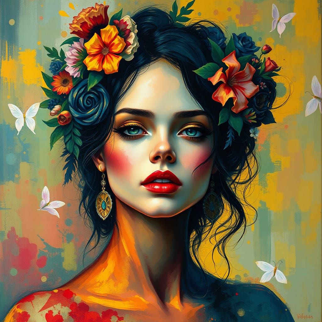 Dreamlike Femme in Mystical Aura, Inspired by Museum Masterp...