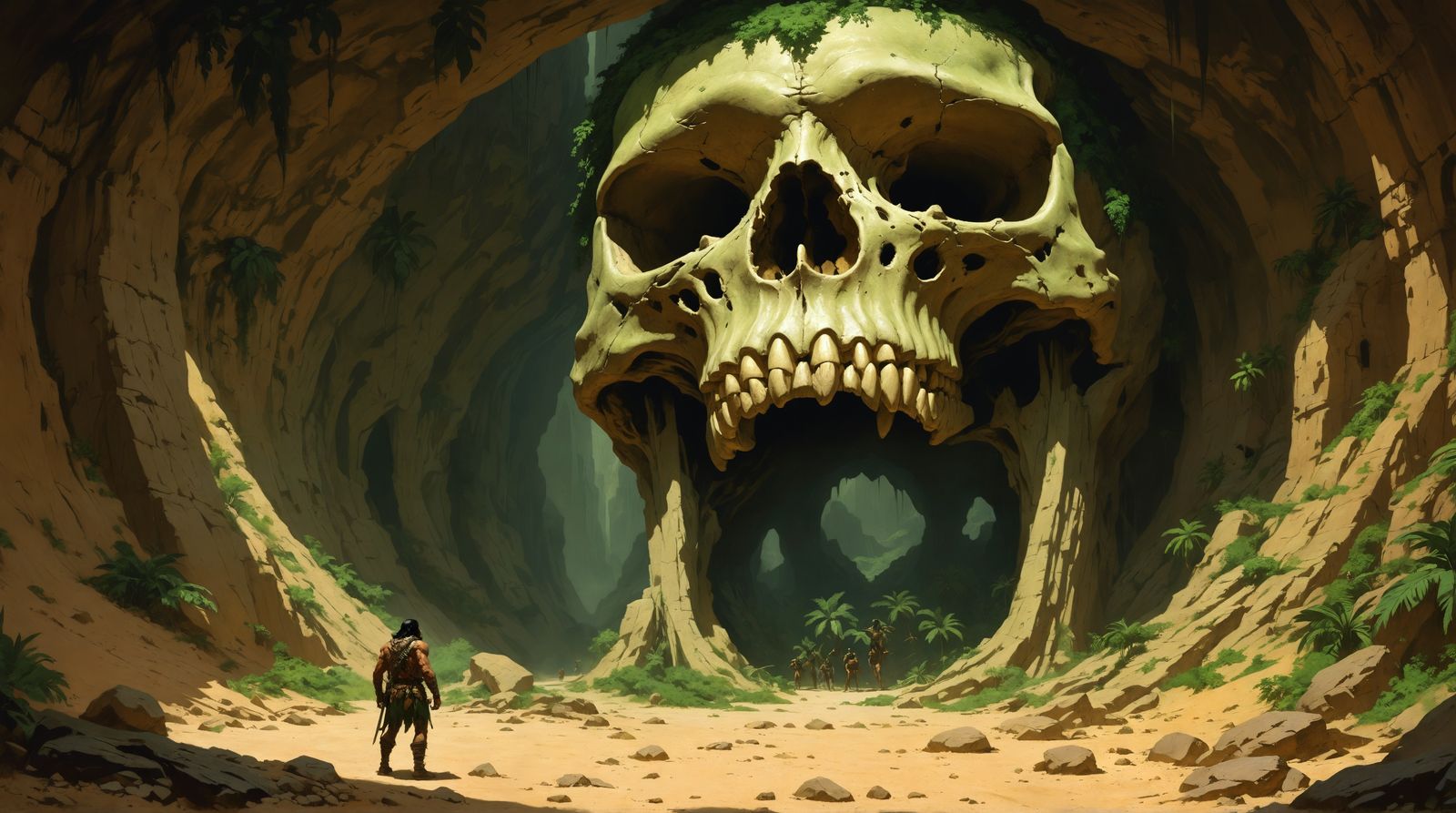 Mystical Skull Mountain Dominates Desert Valley