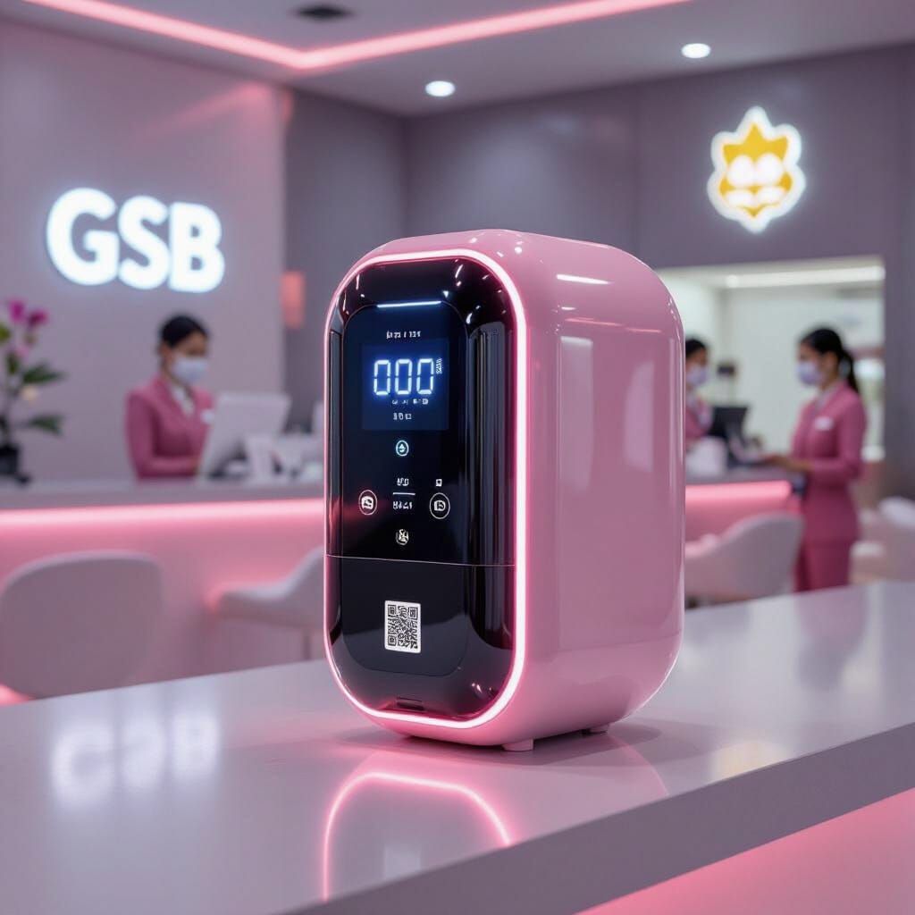 Futuristic Digital Savings Device with LED Lights