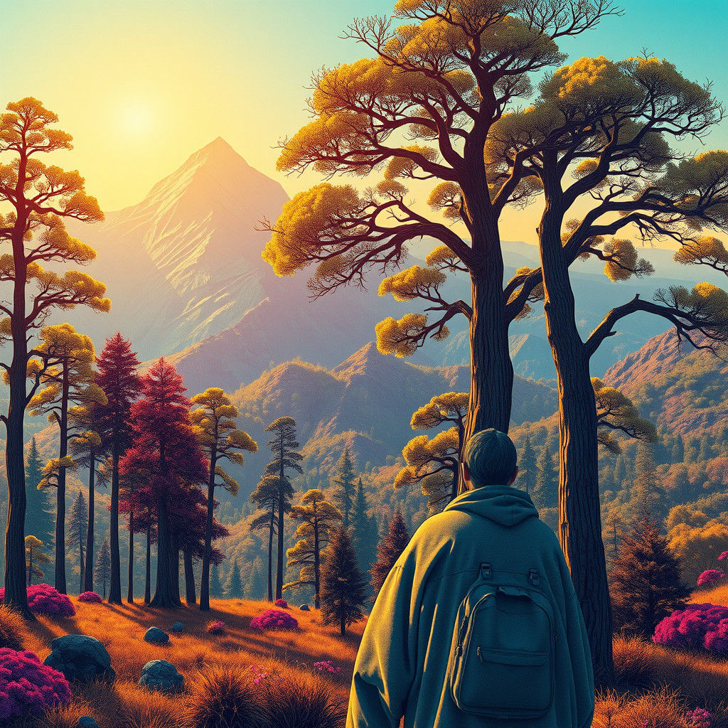 Schematic Nature: A Hyperrealistic and Colorful Fantasy Worl...