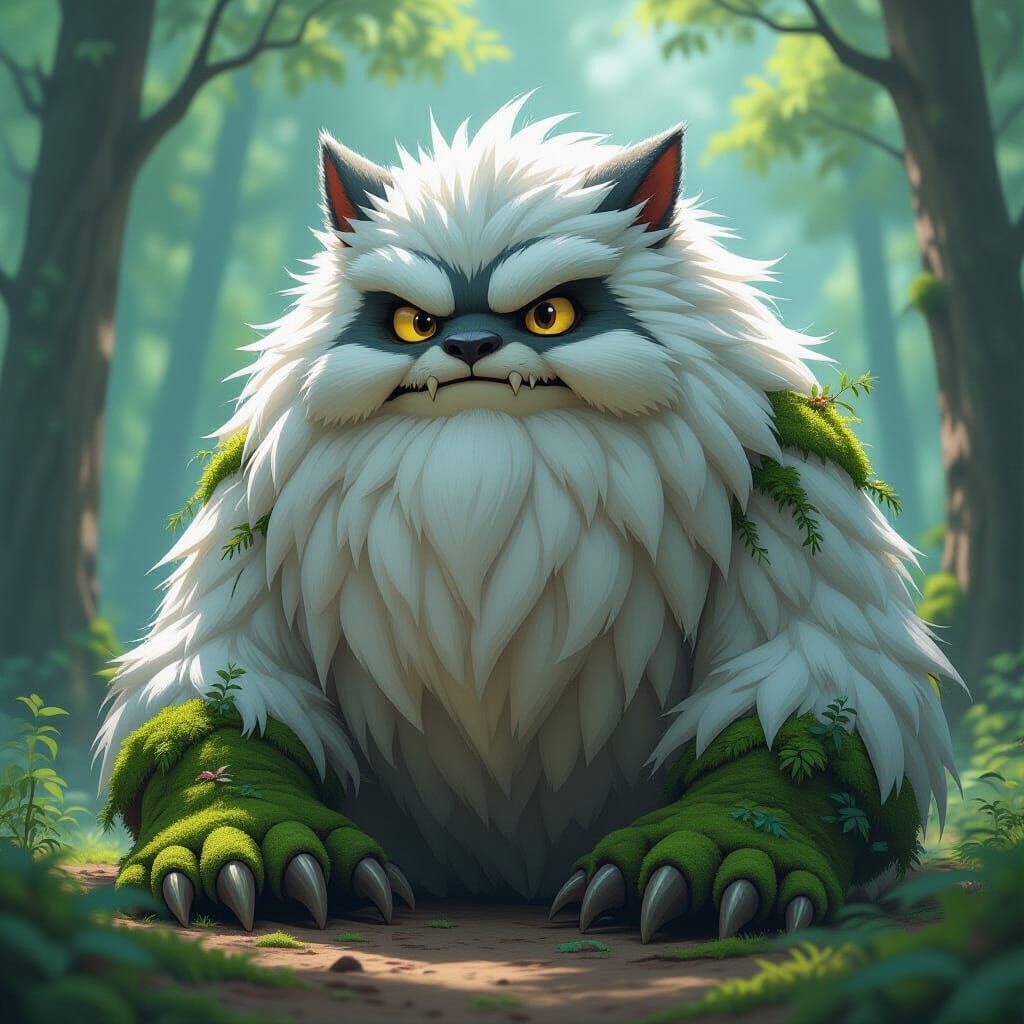 Gentle Moss Monster in Fantasy Art Style