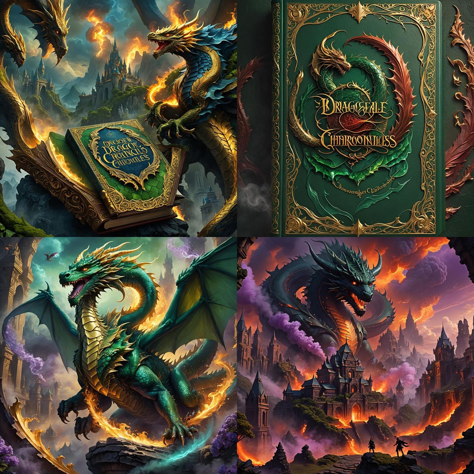 DragonScale Chronicles: A Green Fantasy Book Cover
