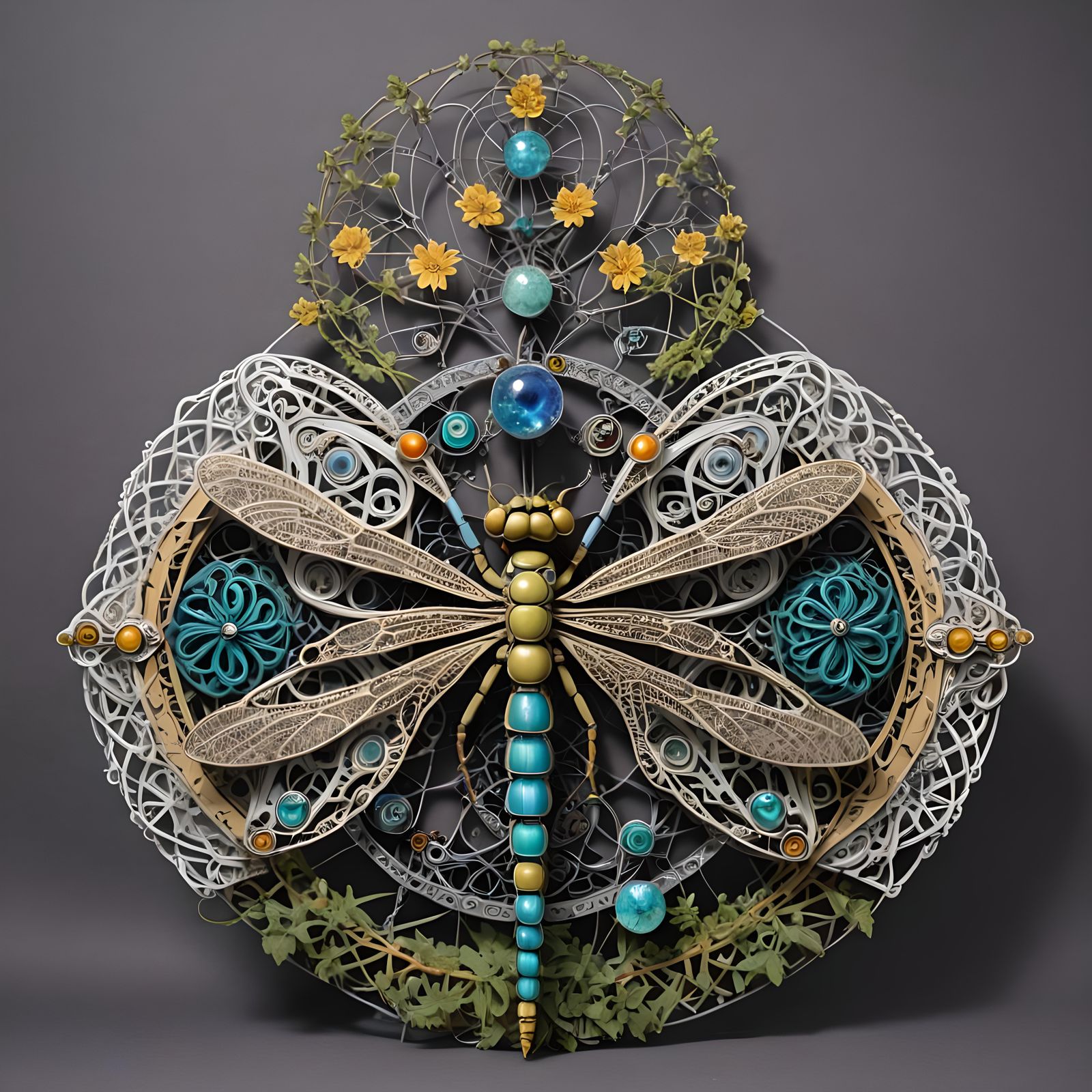 Dragonfly Over Mt. Cougal with Quantum Zentangle