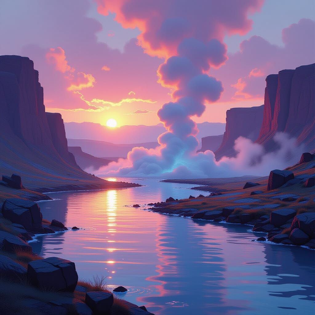 Danakil Hot Springs with Iridescent Waters