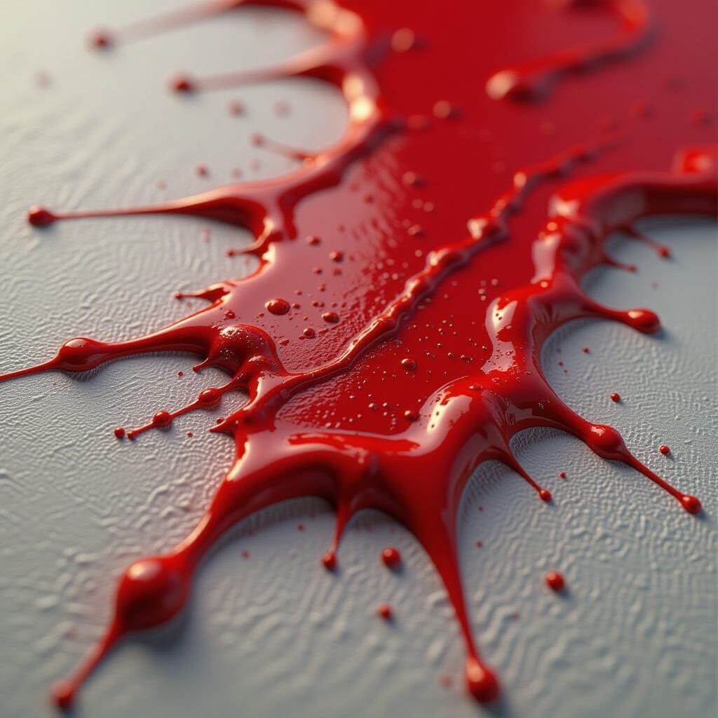 Hyperrealistic Close-Up of Blood in Digital Art Style