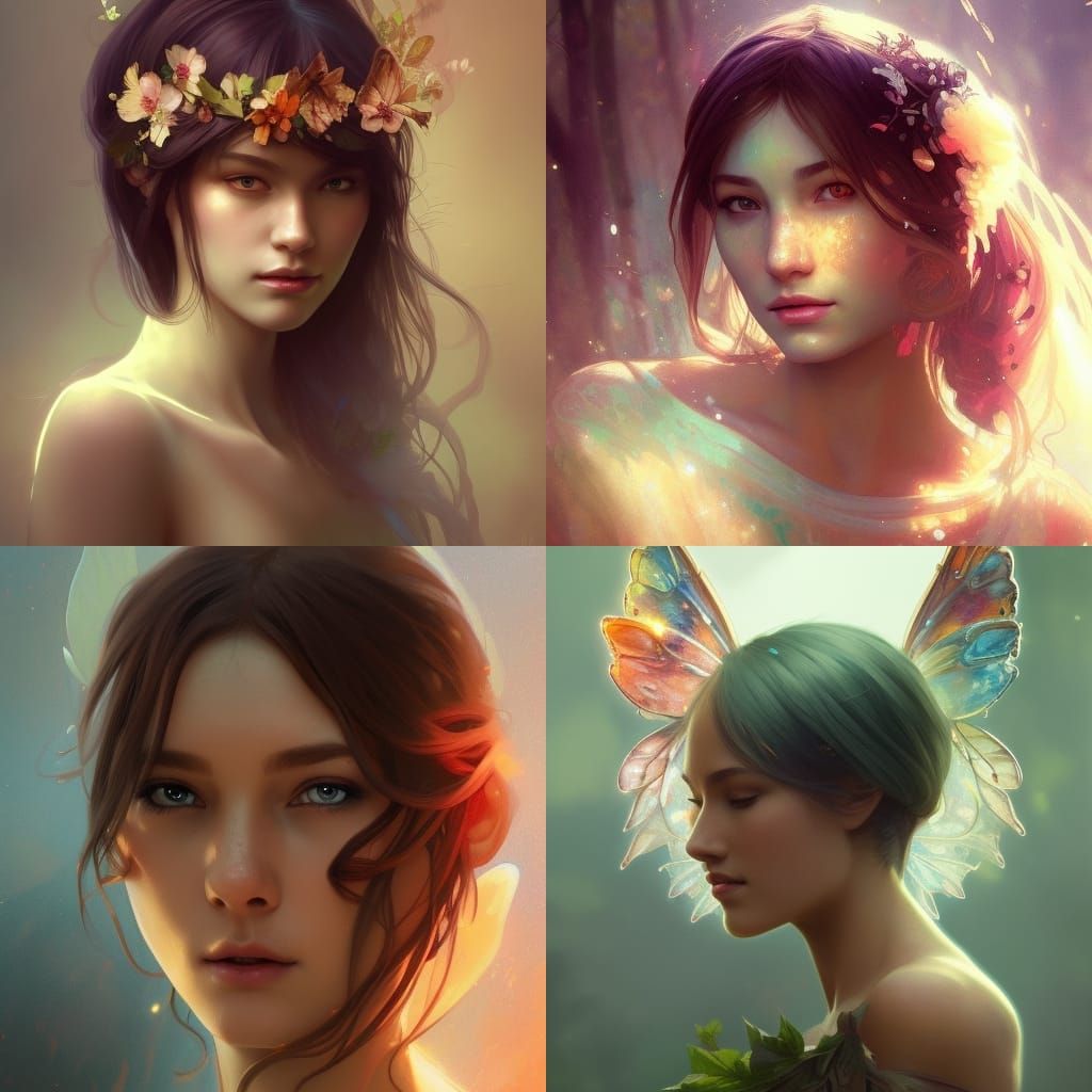 Detailed Nature Fairy Portrait in Digital Art Style