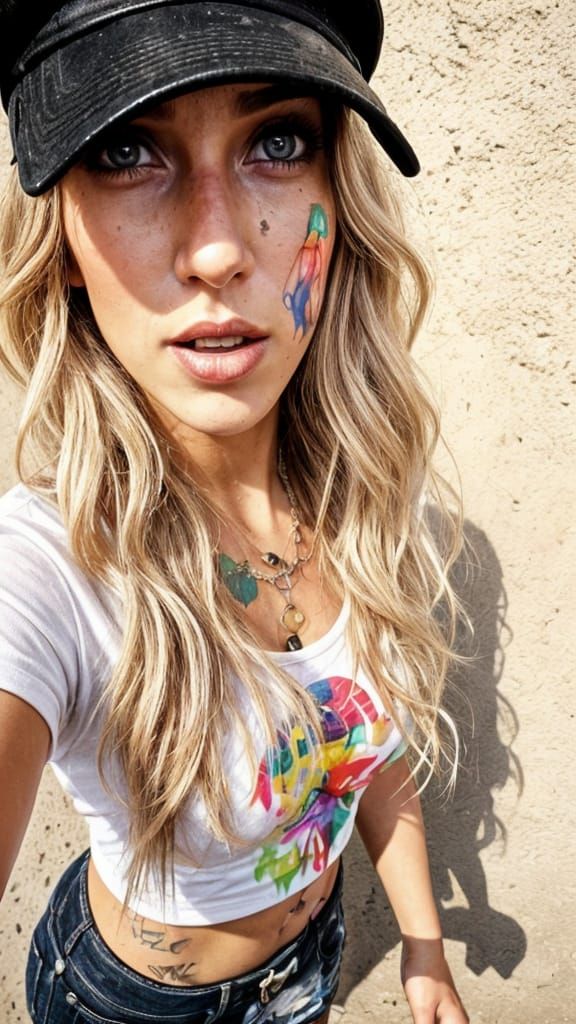 Vibrant Graffiti Art with Melting Paint Effect