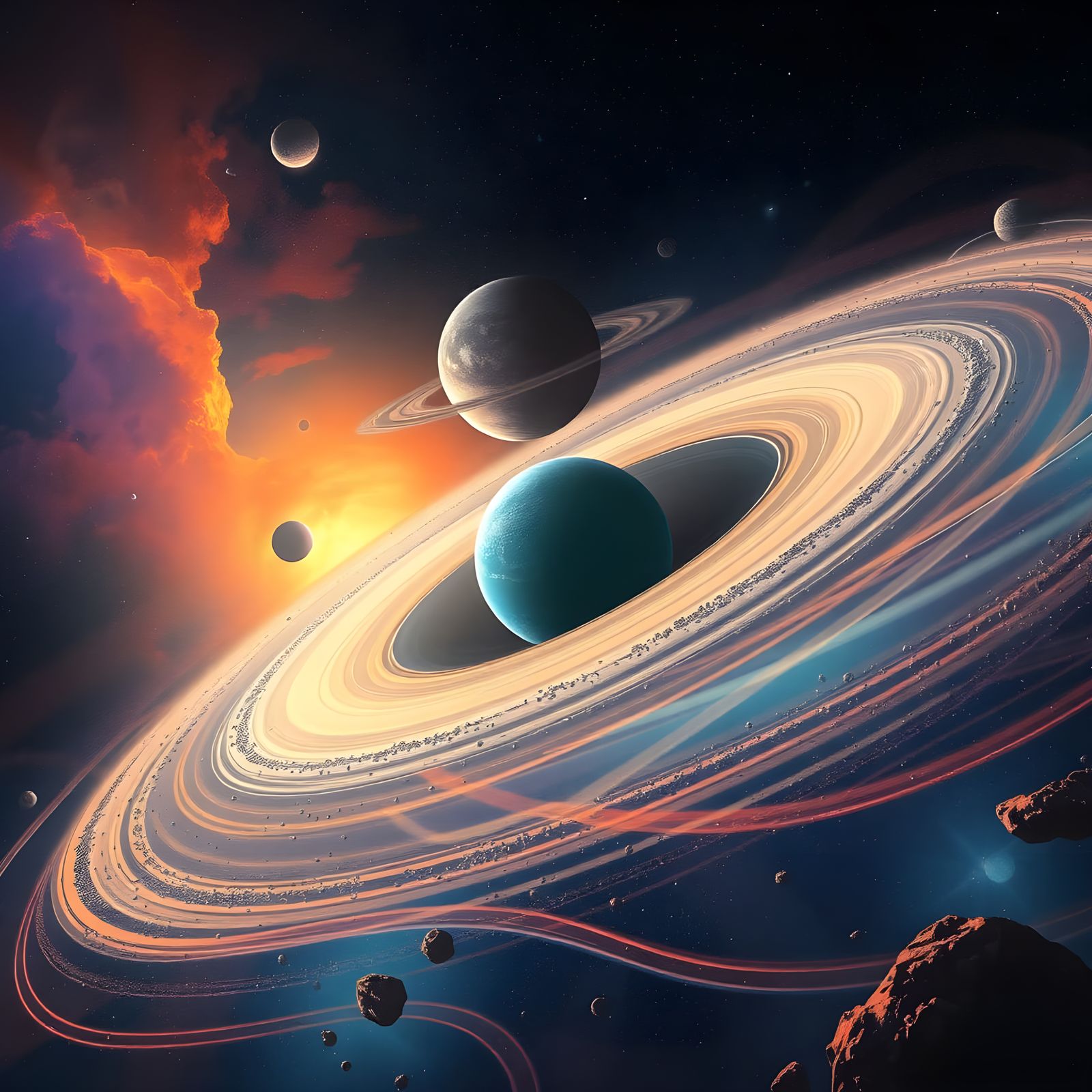 Stunning Celestial Scene: Icy Planet and Swirling Kuiper Bel...