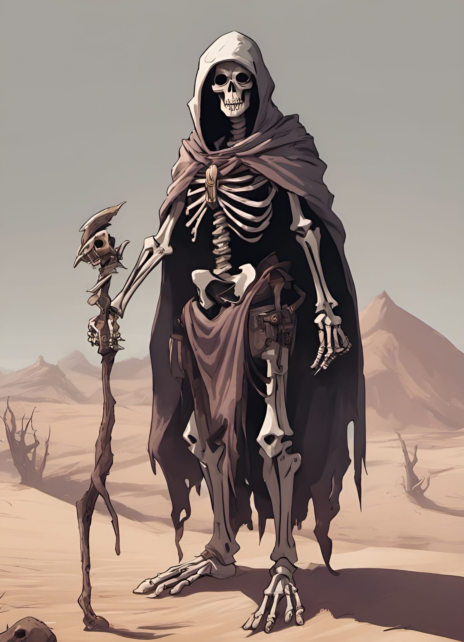 Undead Desert Lich Pharaoh: Dystopian Fantasy Art