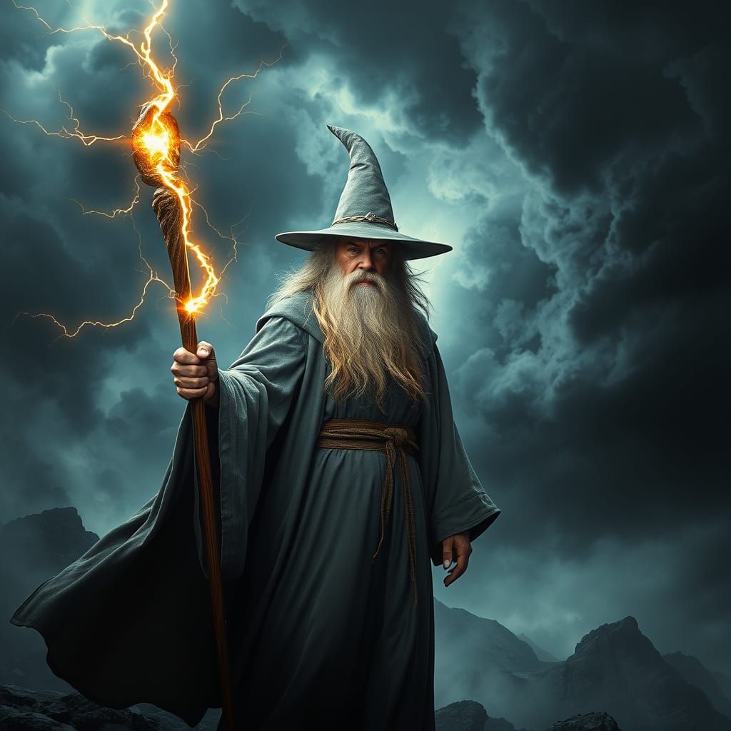 Gandalf Summons the Storm: Hyperrealistic Wizardry