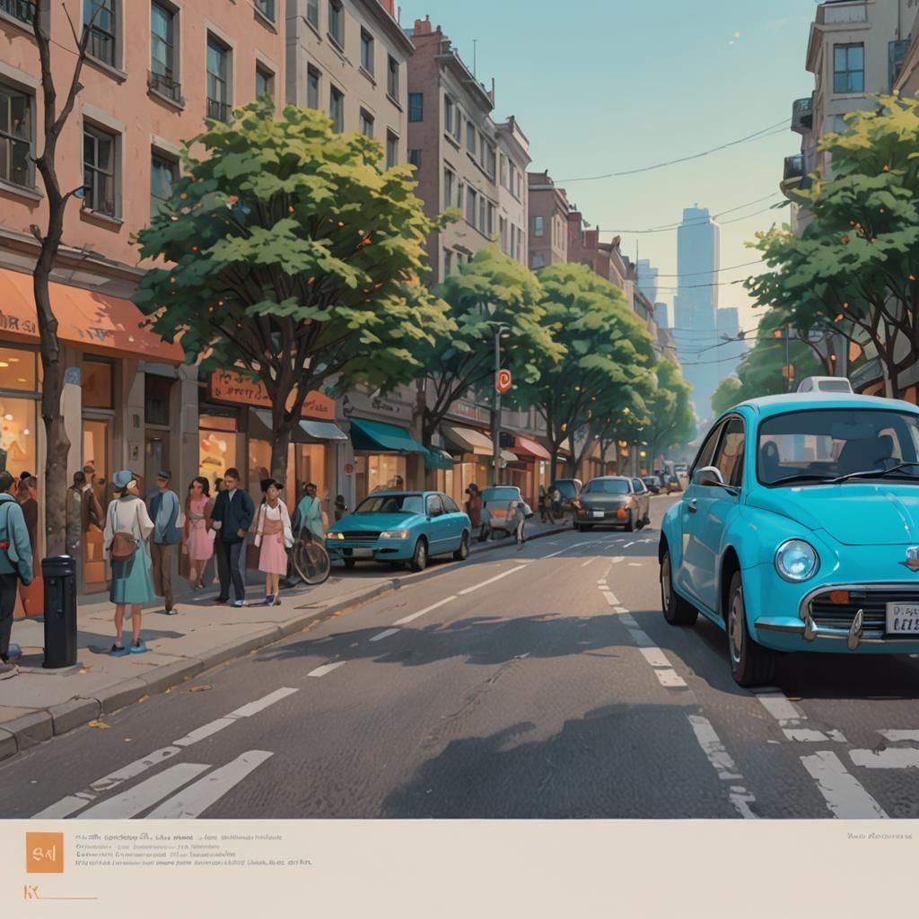 Gentle Car Concept Art in Pastel Colors