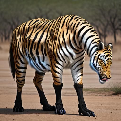 Ostrich Tiger Hybrid Creature Photo