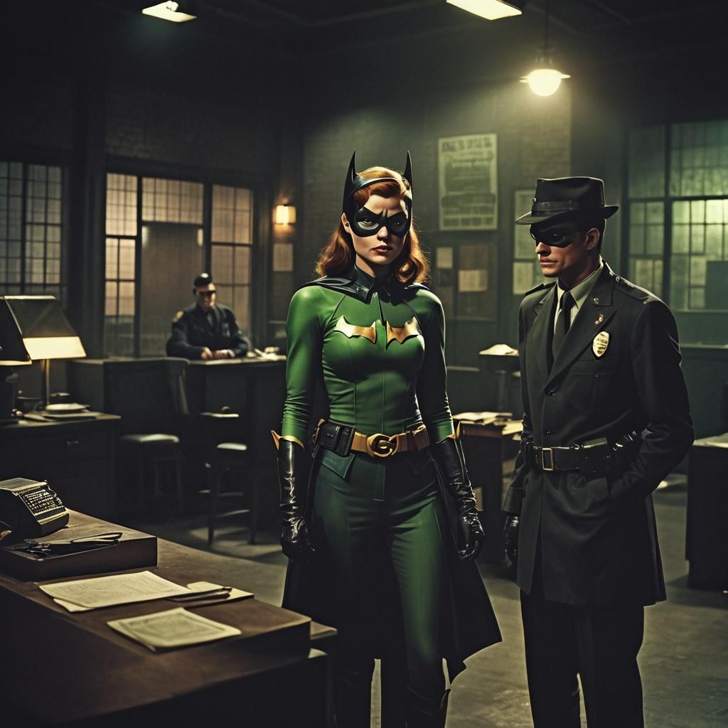 Kid Batgirl and Riddler in Gotham, Cinematic