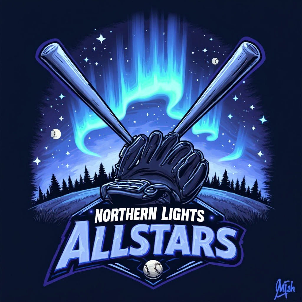 Northern Lights Allstars Baseball Team Logo