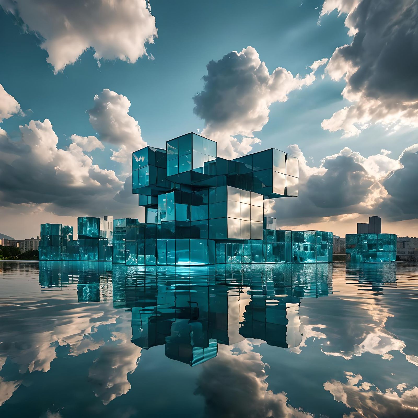 Surreal Sky: Water Cube Architecture