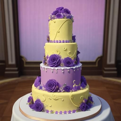 Elaborate Wedding Cake with Chocolate Swirls: 3D Render