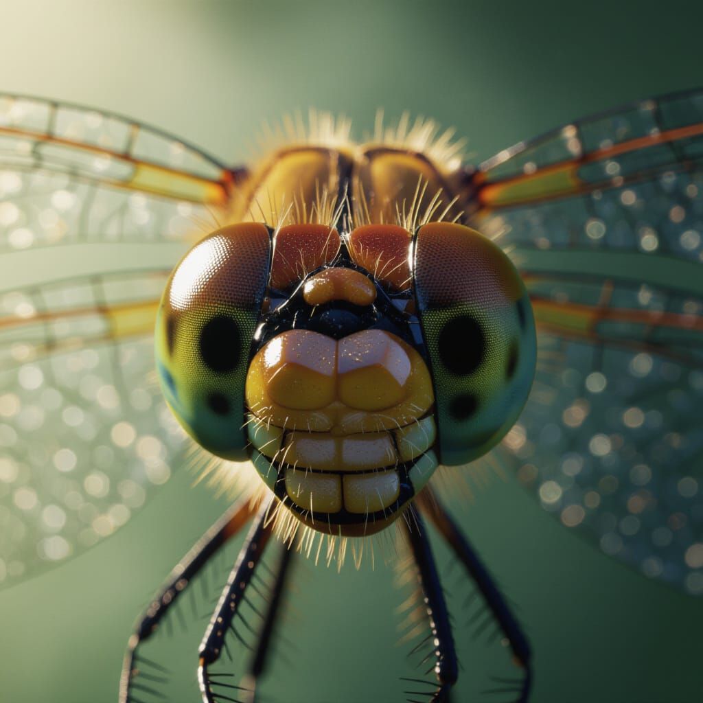 Dragonfly Eye Macro in 35mm Film Aesthetic