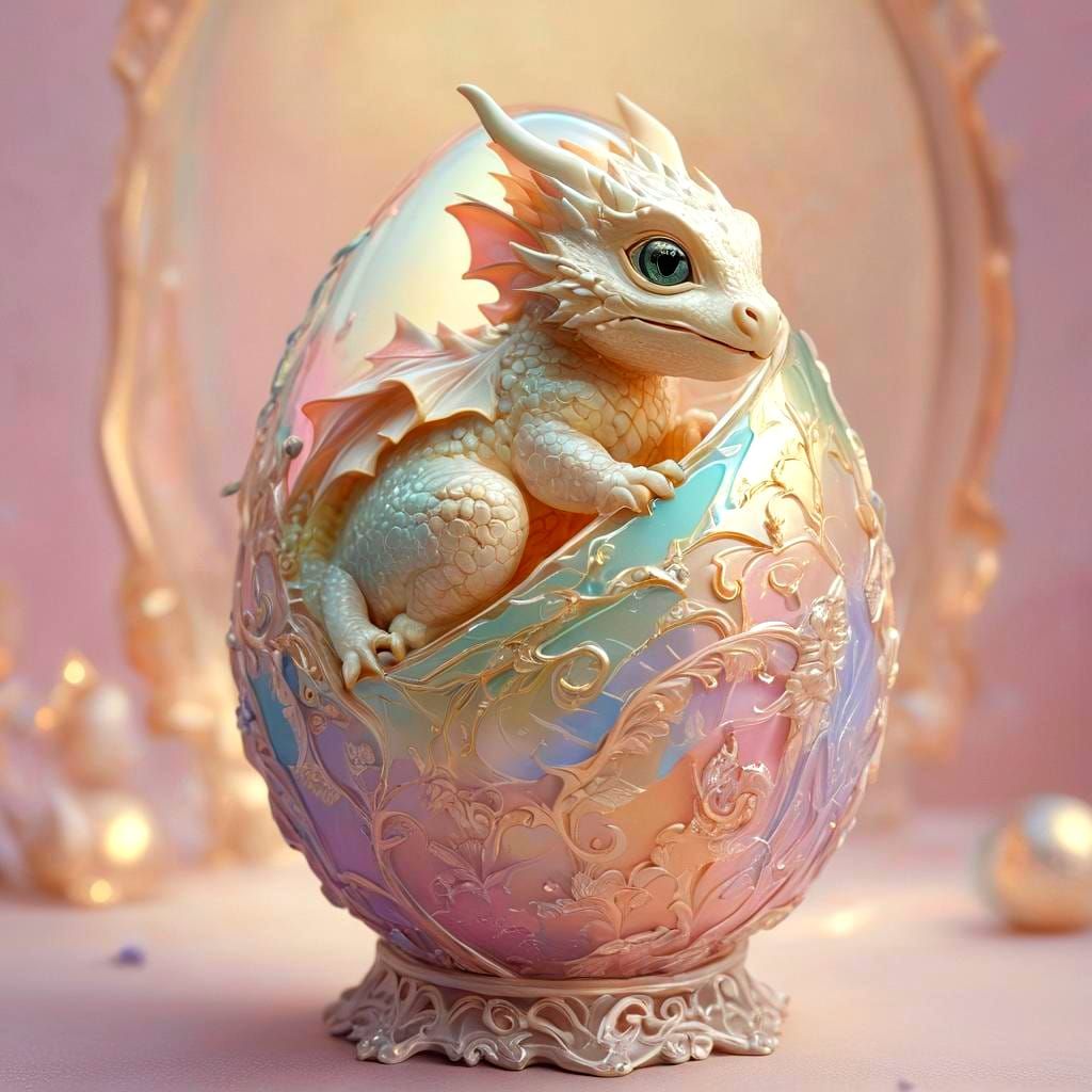 Enameled Glass Dragon Hatchling Figurine