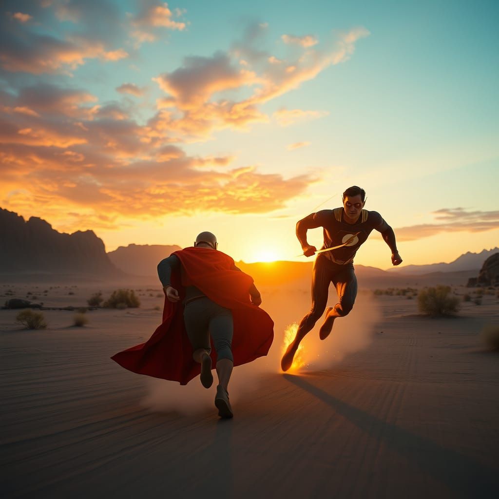 1917 Hercules Superman Races Flash in Desert Under Midnight ...