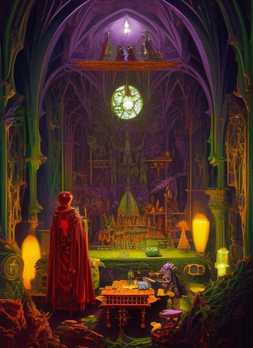 Goblin Wizard Casting Spell: Fantasy Comic Art