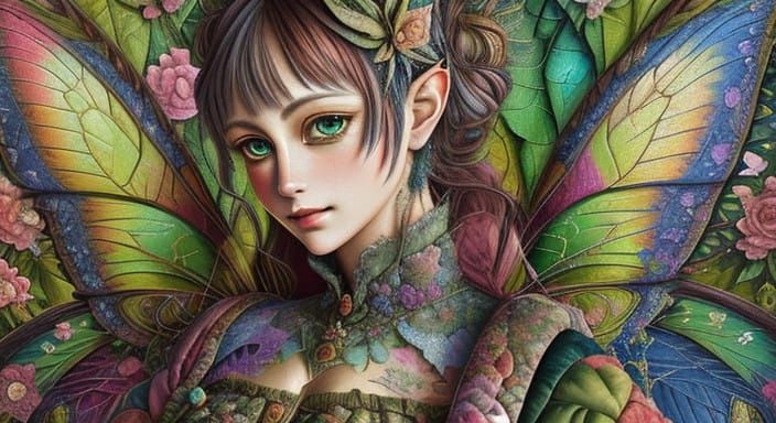 Green Faerie with Tapestry Fae by Mrs Hyde (DS8)