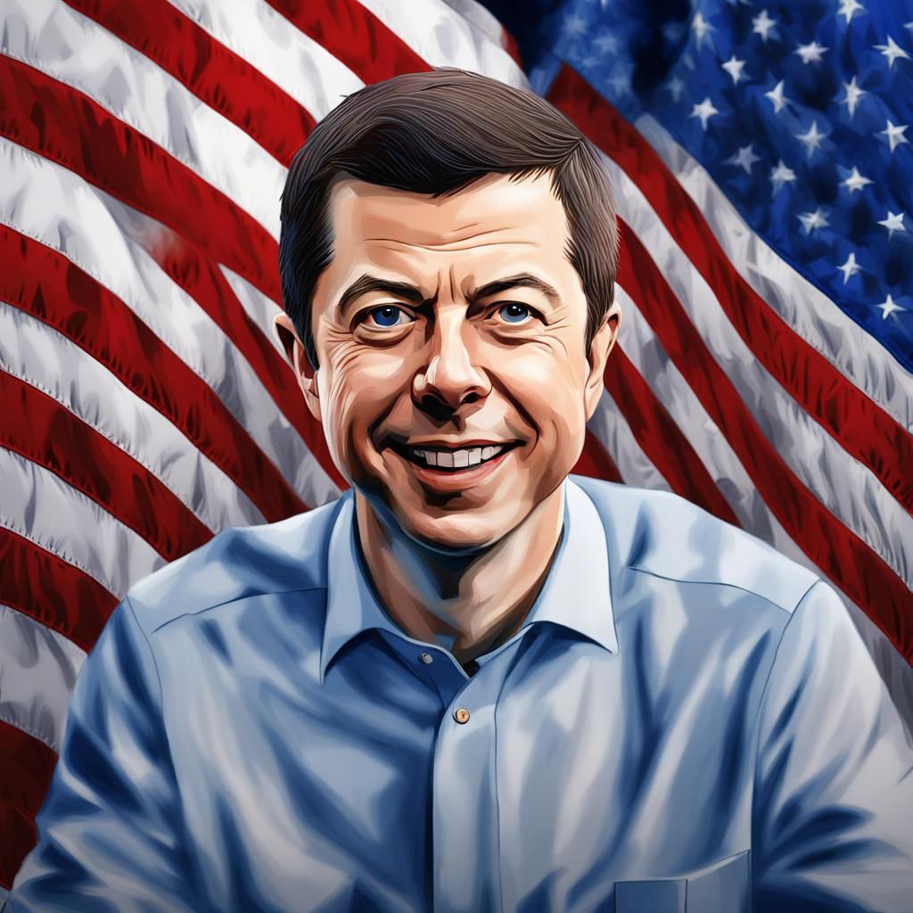 Detailed Matte Painting of Pete Buttigieg as Fantasy Concept...