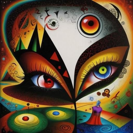 Surreal Lost Love: Vivid Colors in Abstract Style