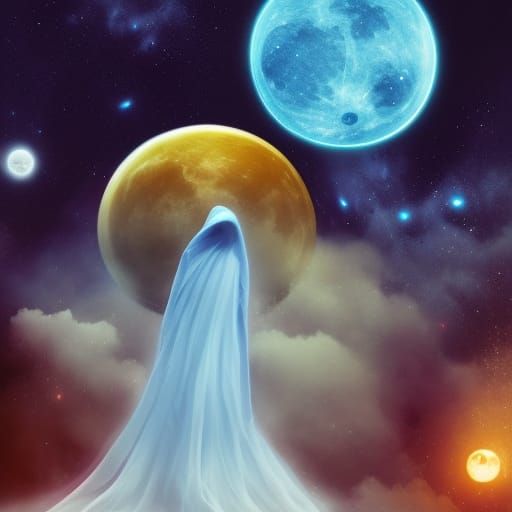 Ghost in Space by a Strange Moon
