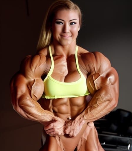 Muscular Female Bodybuilder with Ripped Physique