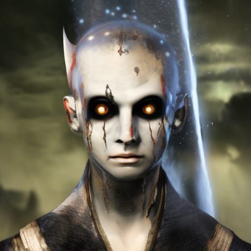 Biopunk Alien Tiger Portrait with Glitch Effects