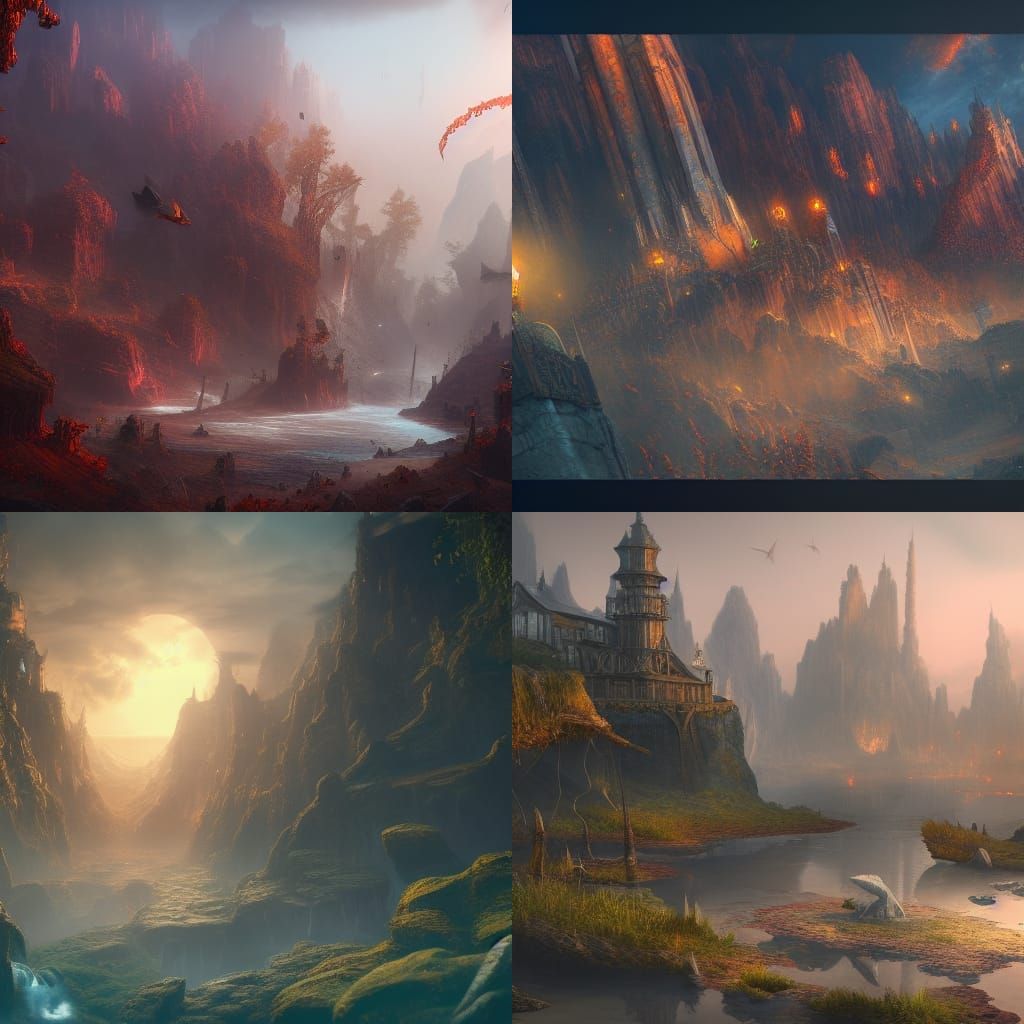 Detailed Matte Painting of Games in Fantasy Style