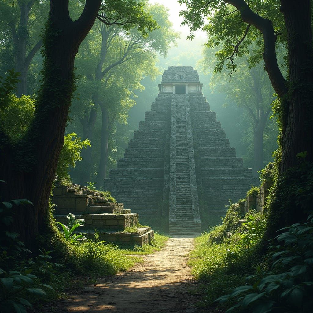 Mayan Ruins Emerge From Lush Overgrown Jungle
