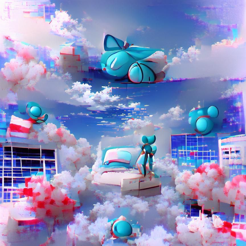 Abstract Cyan Dreamscape