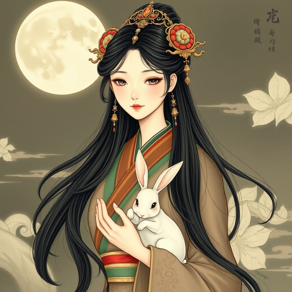 Chang'e: Graceful Moon Goddess of Chinese Legend