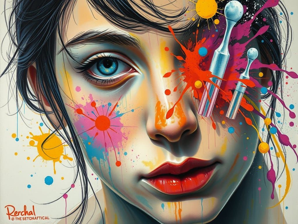 Surreal Dreamscape Portrait in Picasso and Pino Daeni Style