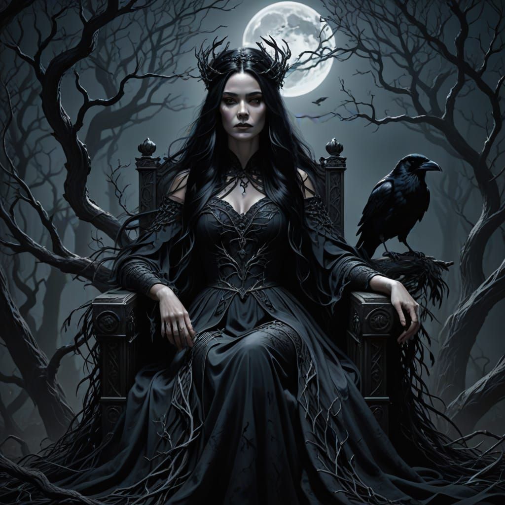 Ethereal Gothic Queen Reigns from Twisted Throne