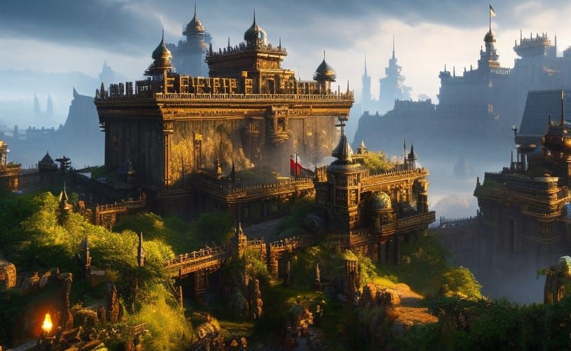 Epic Castle Under Siege: Detailed Matte Painting