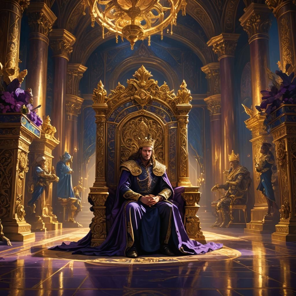 Majestic King Worships Queen: Fantasy Concept Art
