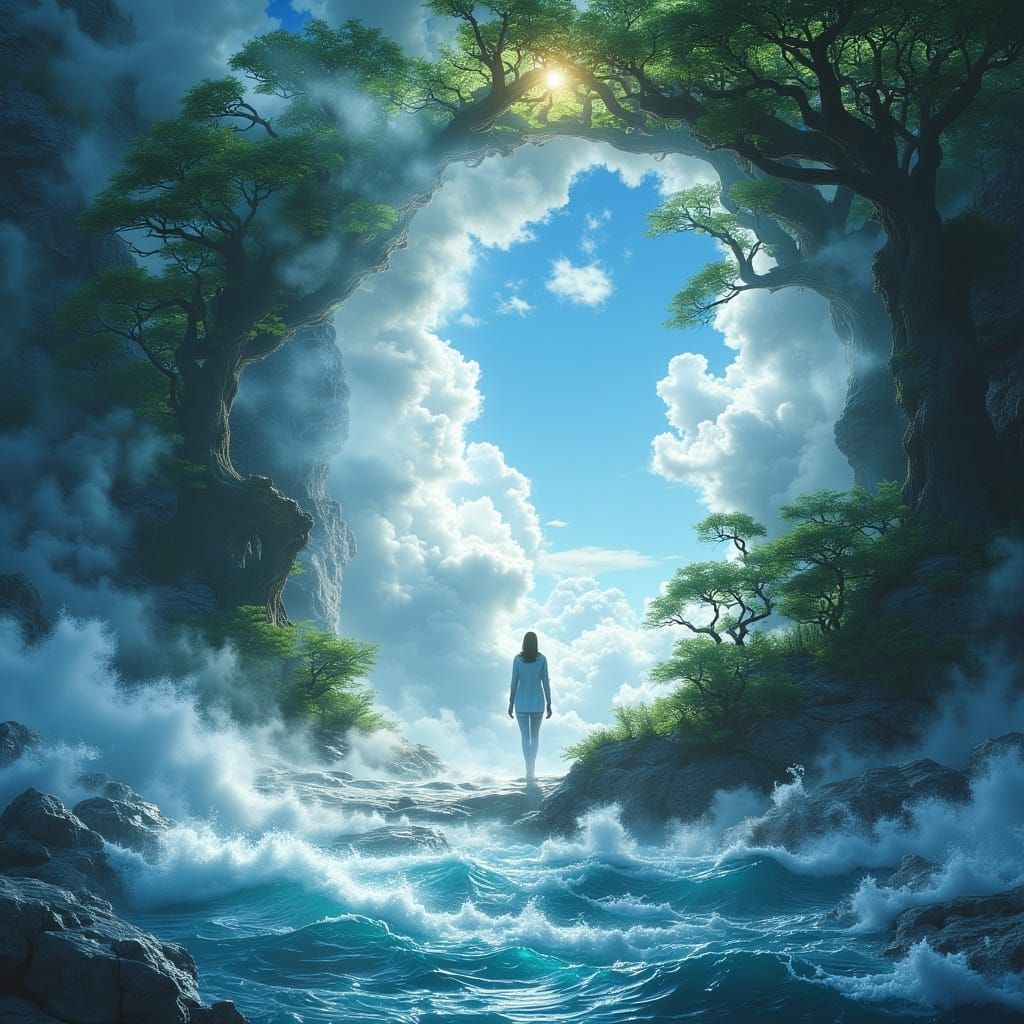 Ethereal Figure at a Portal, Fantasy Concept Art