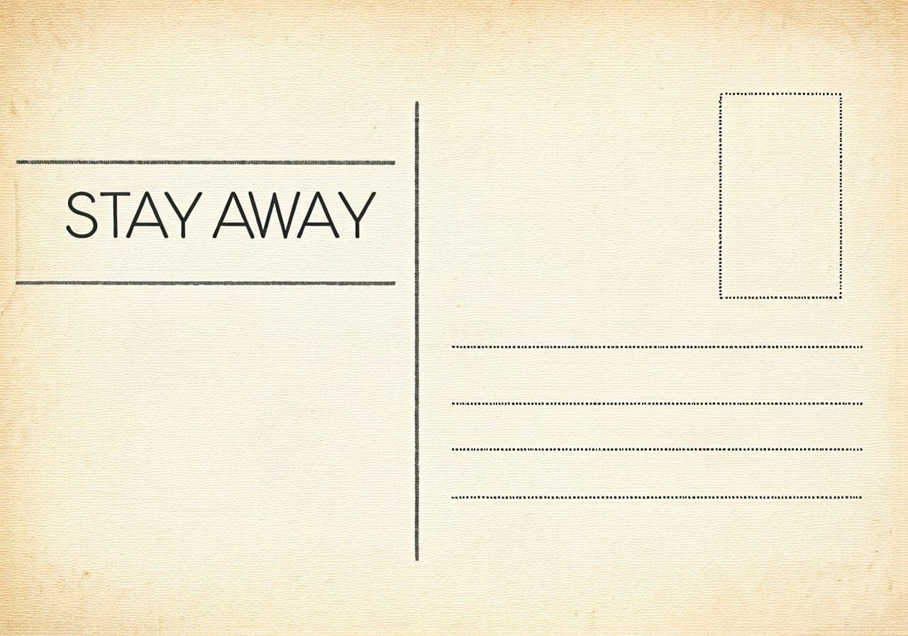 Vintage Postcard with Warning: Stay Away