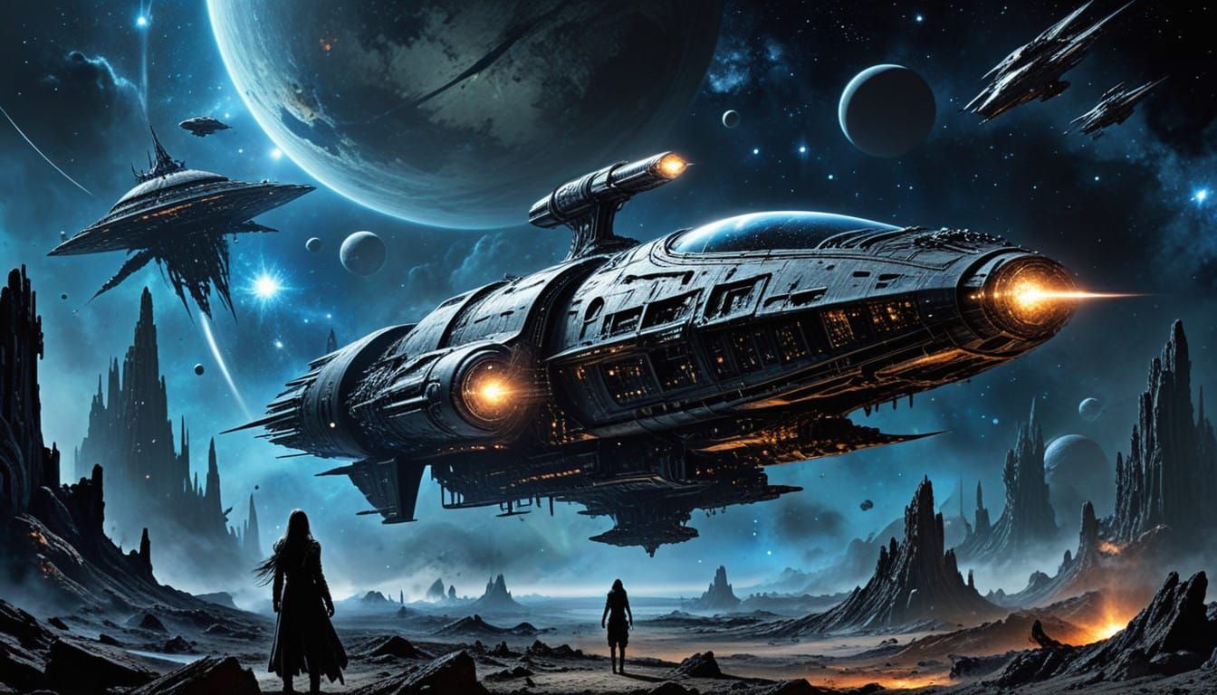 Cosmic Junkyard Dreams in Vibrant Hues