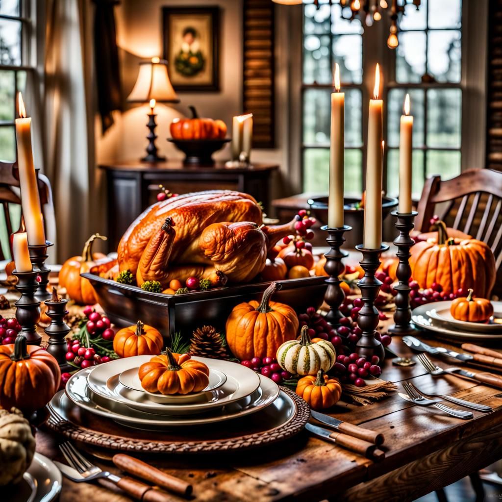 Thanksgiving Tablescape in Farmhouse Dining Room