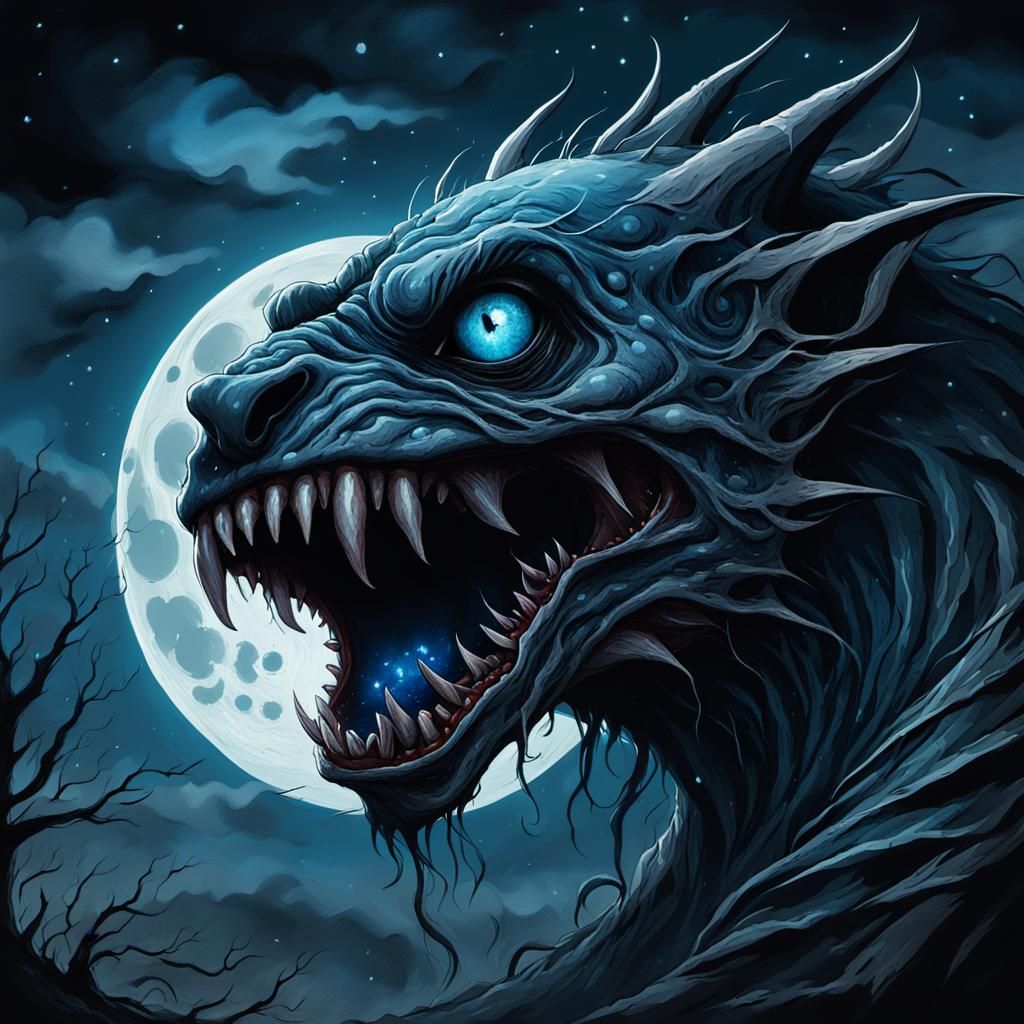 Windago Devouring Humans: A Gothic Horror Illustration