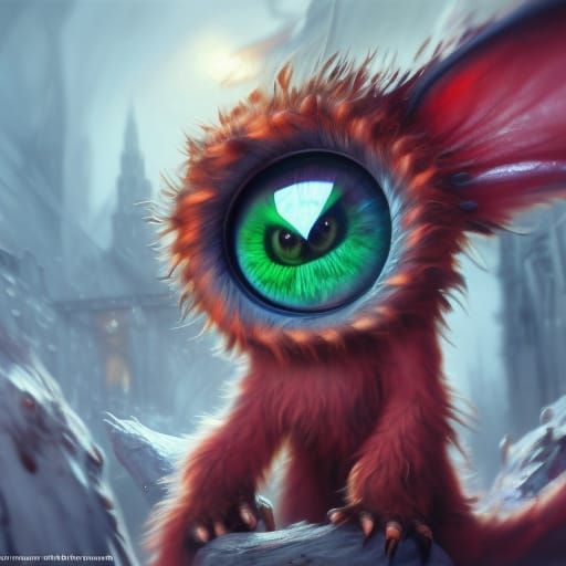 Brave cute monster