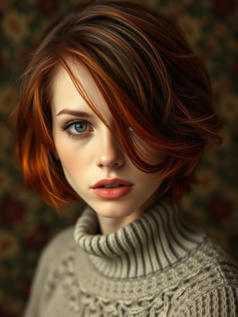 Beautiful Woman in Art Nouveau Style