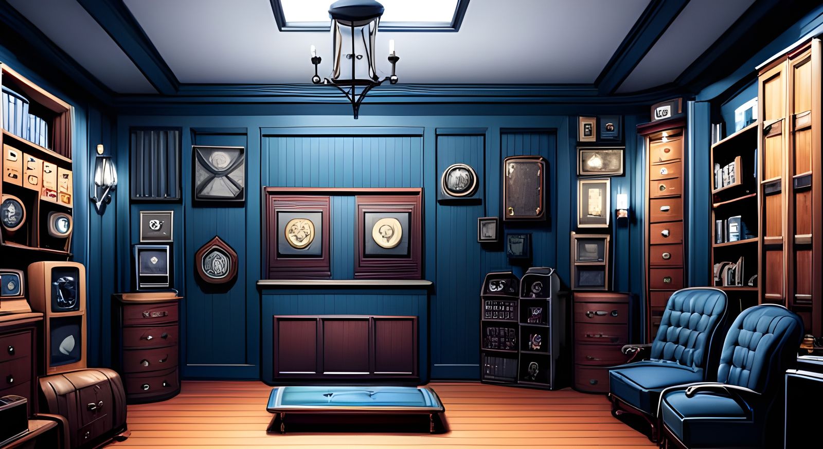Clock Room in Anime Visual Novel Style