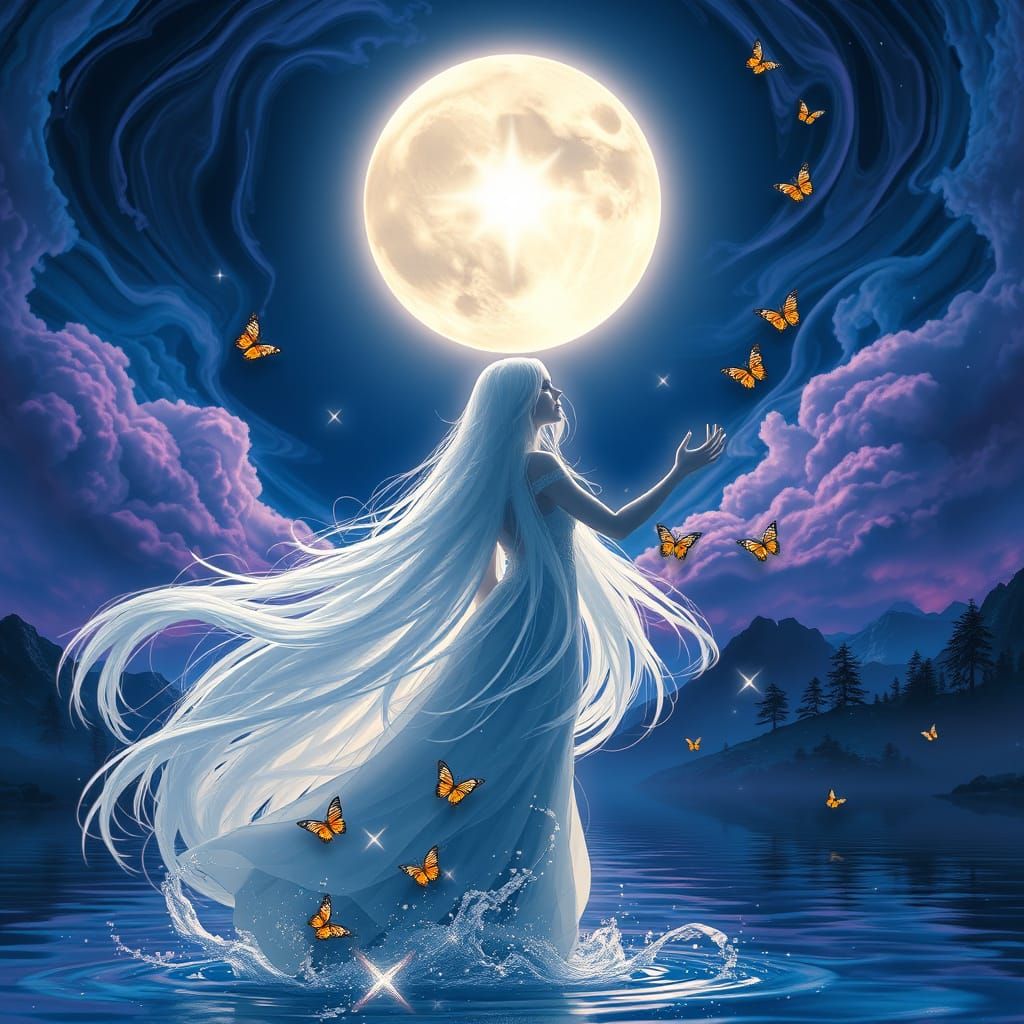 Moonlit Goddess in Whispers of Magic