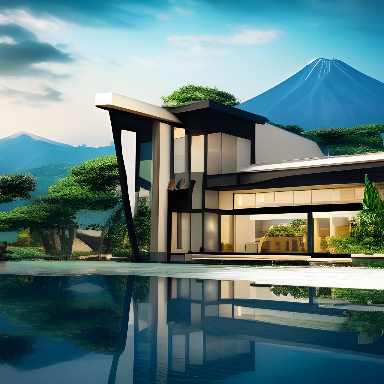 Luxury Modern Villa with Mountain View