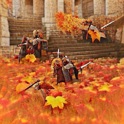 Ethereal Autumn Seraphs in a Golden Landscape