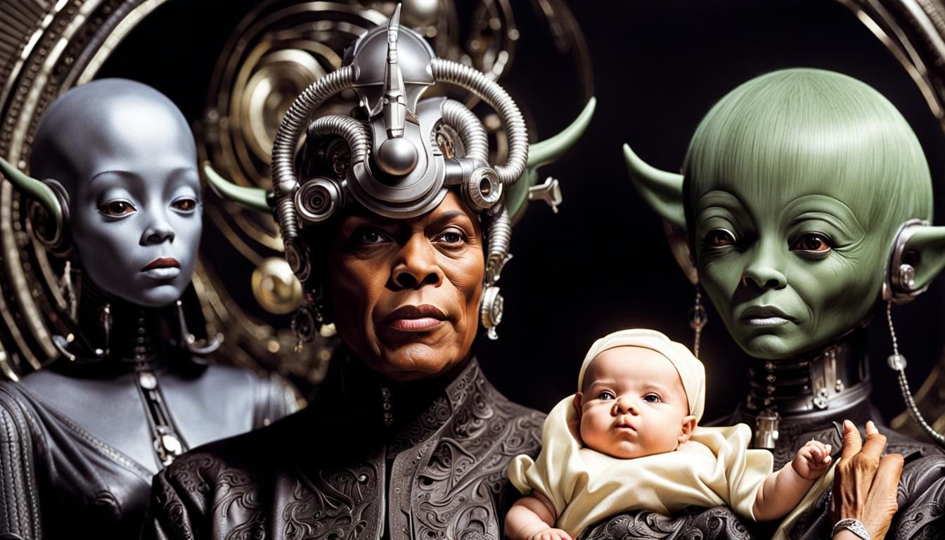 Surreal Cyborg Baby by Giger, Doré and Beksiński